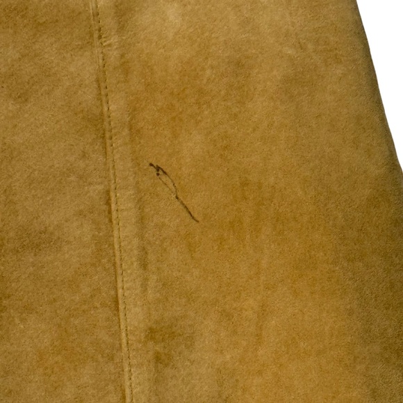 Ann Taylor Vintage Classic Tan leather suede A-Line Skirt - Picture 5 of 6